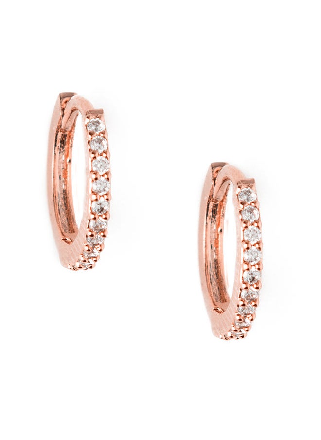 ORELIA LONDON - أقراط دائرية صغيرة مرصعة بالكريستال - Image 1