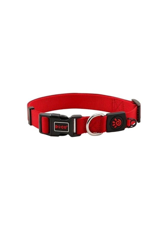Doco Signature Nylon Dog Collar Durable & Adjustable Fit Red - XS - Image 1