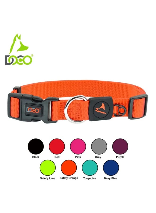 Doco Signature Nylon Dog Collar Durable & Adjustable Fit Red - XS - Image 2