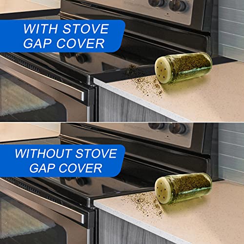 SameTech Silicone Stove Counter Gap Cover (2 Pack),Easy Clean Heat Resistant Wide & Long Kitchen Stove Gap Filler,Seals Spills Between Counters, Oven, Stovetops, Washing Machines, Washer, Dryer(21in, Black) - Image 3