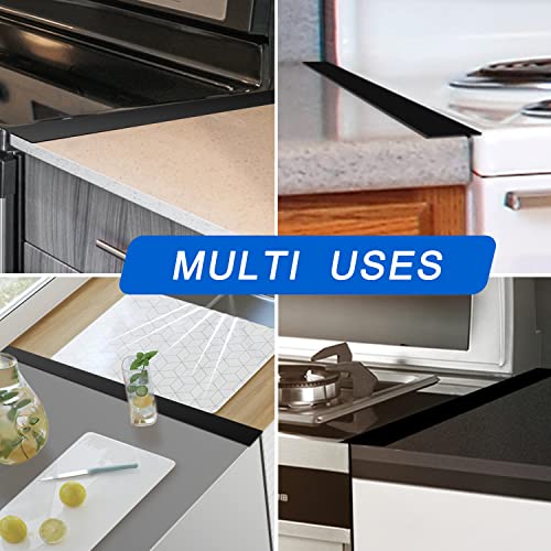 SameTech Silicone Stove Counter Gap Cover (2 Pack),Easy Clean Heat Resistant Wide & Long Kitchen Stove Gap Filler,Seals Spills Between Counters, Oven, Stovetops, Washing Machines, Washer, Dryer(21in, Black) - Image 4