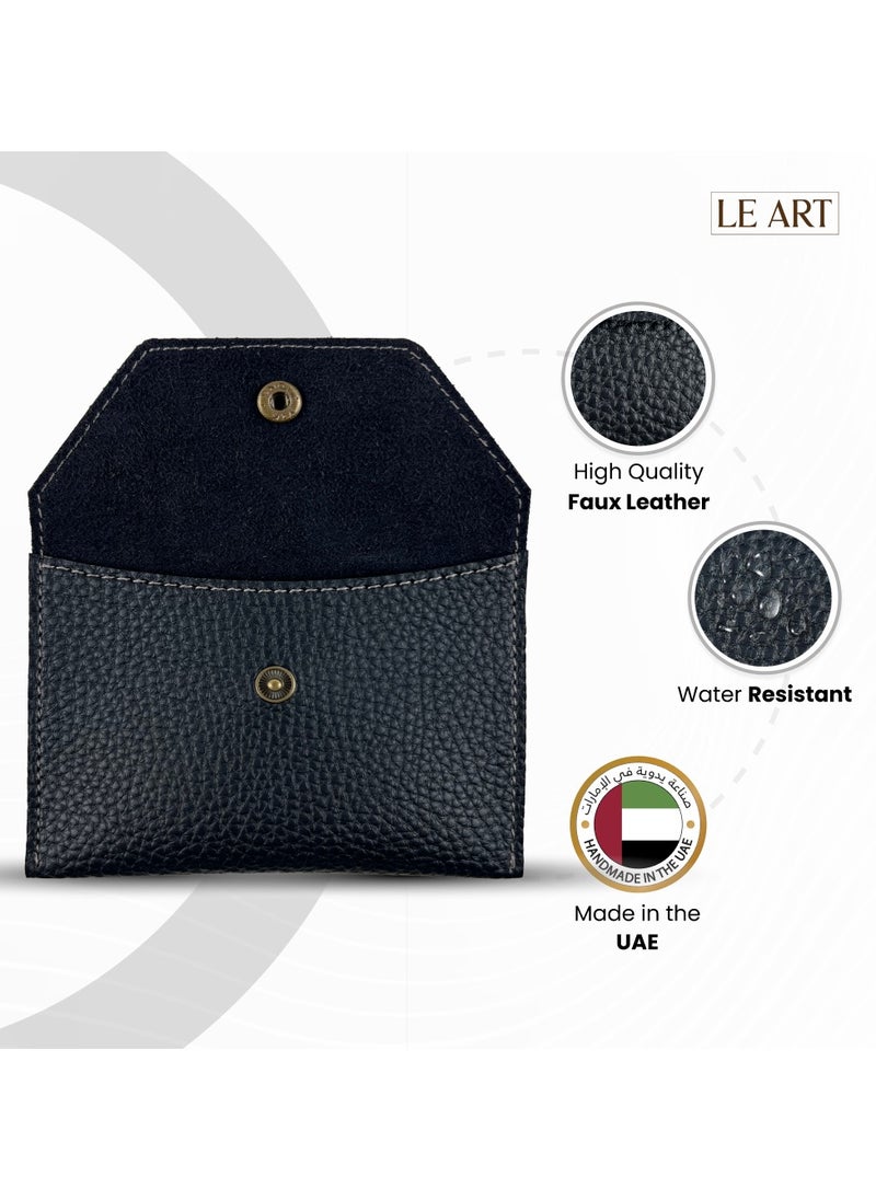 LeArt Leather Coin Wallet for Men & Women | Coin Purse | Coin Holder | For Coins, Keys, Earphones, Cards, AirPods, Rosary | Great Gifting Option (Wallet Black)  - Image 2