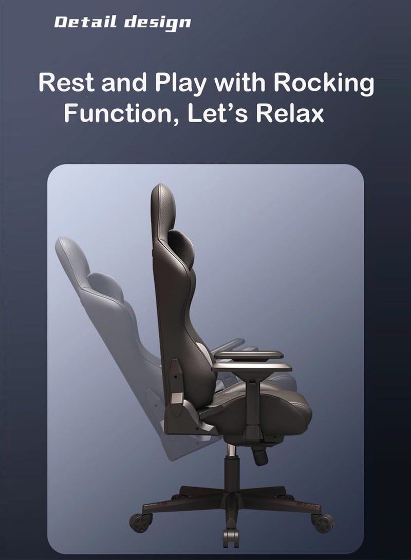 LIMOS Platinum Leather Gaming Chair with Adjustable Hand Rest and Rocking Function Ultimate Comfort for Gamers - Image 4