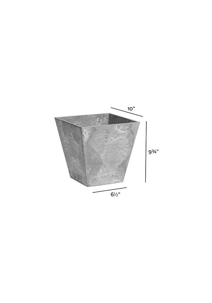 Novelty ArtStone 35100 Ella Square Planter, 10-Inch, Grey - Image 4