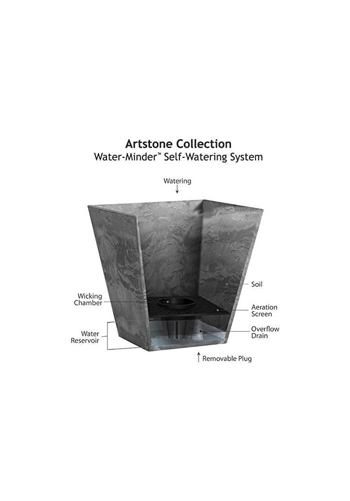 Novelty ArtStone 35100 Ella Square Planter, 10-Inch, Grey - Image 5
