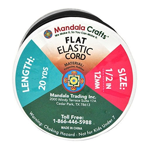 Mandala Crafts 3mm 50 Yds Roll of Brown Elastic Bands for Sewing - 1/8 Flat Elastics Cord - 1 8 Inch Braided Stretch Straps for Crafting - Image 4