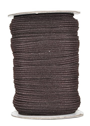 Mandala Crafts 3mm 50 Yds Roll of Brown Elastic Bands for Sewing - 1/8 Flat Elastics Cord - 1 8 Inch Braided Stretch Straps for Crafting - Image 1