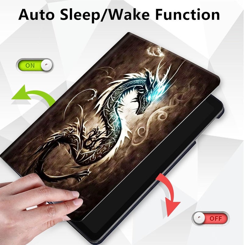 Mxfdegf Case for All-New Fire HD 8 & 8 Plus Tablet (12th /10th Gen, 2022/2020),360 Degree Rotating Stand Smart Protective Cover Case,for Amazon Fire HD 8 inch Tablets (2022/2020),Dragon - Image 4