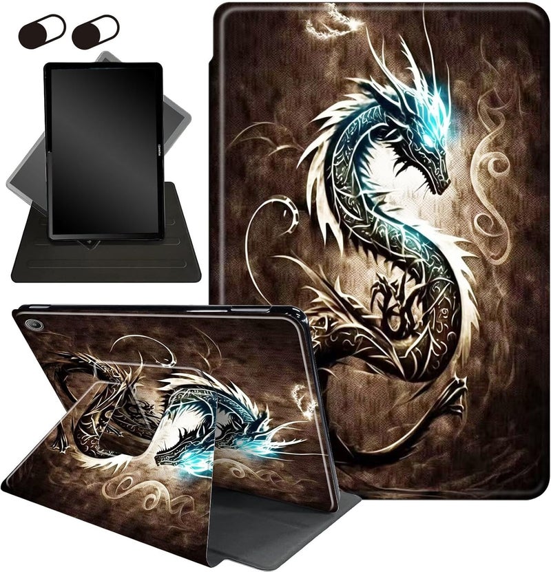 Mxfdegf Case for All-New Fire HD 8 & 8 Plus Tablet (12th /10th Gen, 2022/2020),360 Degree Rotating Stand Smart Protective Cover Case,for Amazon Fire HD 8 inch Tablets (2022/2020),Dragon - Image 1