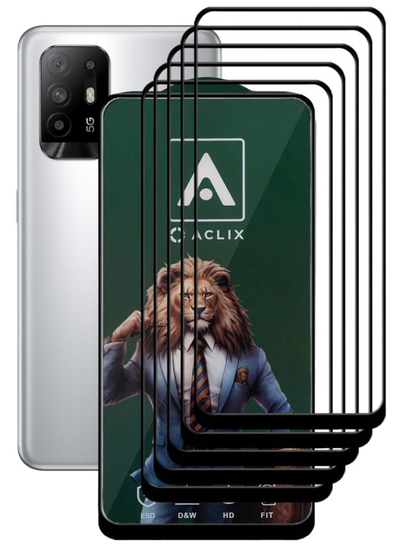 ACLIX 5 Pieces Antistatic ESD Dustproof Premium Quality High Definition Tempered Glass Screen Protector Designed For Oppo F19 Pro+ 5G - Image 1