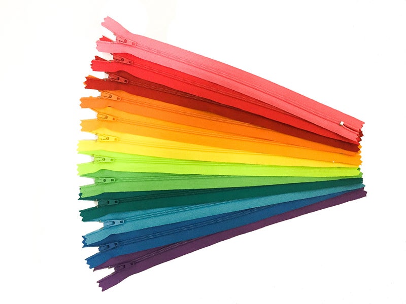 8 inch YKK Zippers Assorted Bright Colors