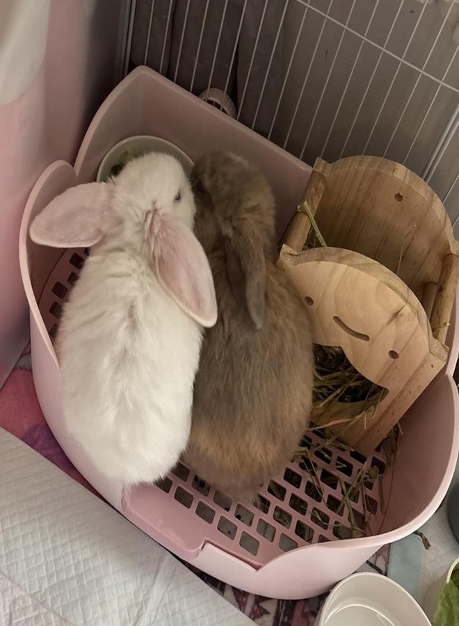 MUYG 15.1"X11.0" Large Rabbit Litter Box,Plastic Square Rabbits Potty Trainer with Bigger Pan Bunny Corner Toilet Box with Small Animal Disposable Liner for Guinea Pigs Hamster Chinchilla(Purple) - Image 3