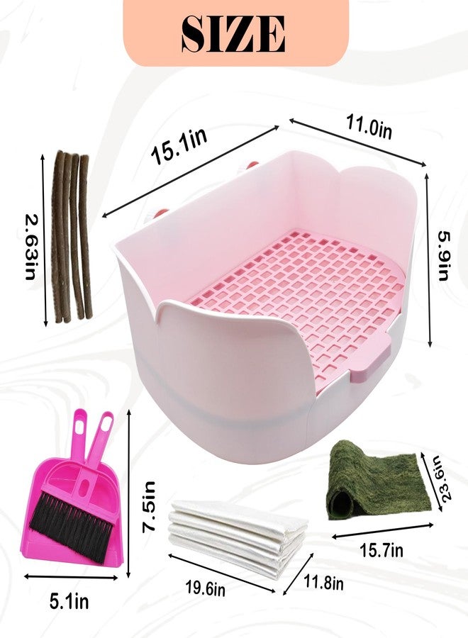 MUYG 15.1"X11.0" Large Rabbit Litter Box,Plastic Square Rabbits Potty Trainer with Bigger Pan Bunny Corner Toilet Box with Small Animal Disposable Liner for Guinea Pigs Hamster Chinchilla(Purple) - Image 2