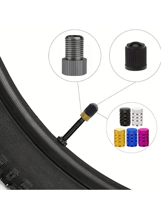 20pcs Silver Bicycle Tire Valve Adapter Set Presta To Schrader Converters With Valve Caps - Image 4