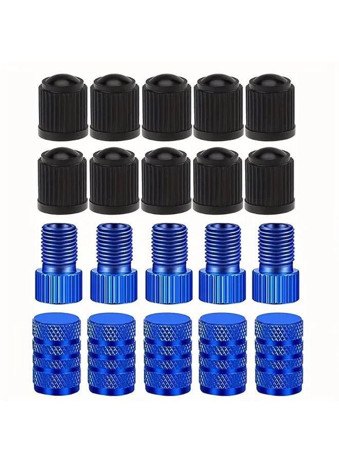20pcs Silver Bicycle Tire Valve Adapter Set Presta To Schrader Converters With Valve Caps - Image 5