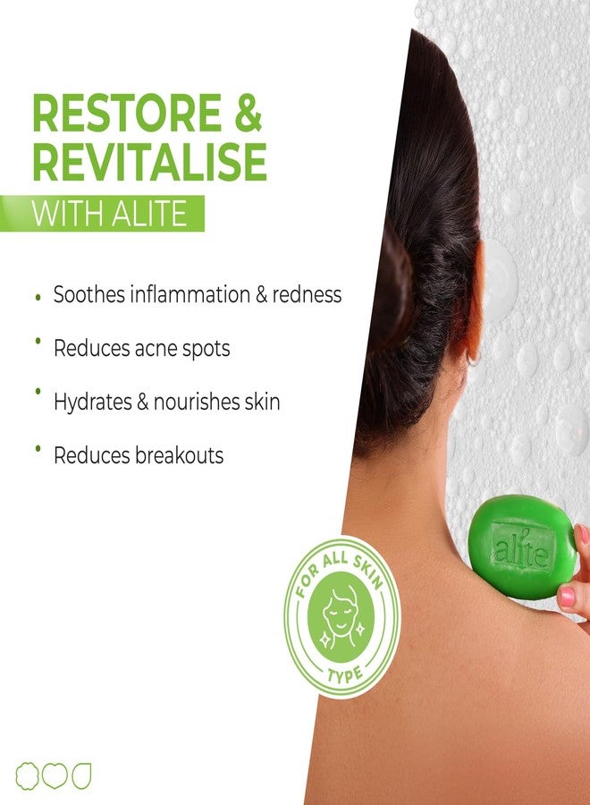 Alite Active Neem & Aloe Vera Soap | Deep Cleanse, Purify & Heal Skin | Natural Germ Protection & Oil Control for Smooth Texture, Intense Hydration & Refreshed Skin Pack of 3 (75g each) - Image 4