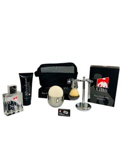 G.B.S .B.S Men’S Shaving Kit Butterfly De Safety Razor Badger Brush Shaving Bowl Shave Soap Stand Aftershave Cologne Plus Blades With Bag Home Pack Of 9 Pieces  - Image 2
