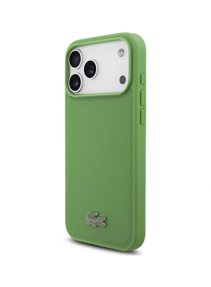 Lacoste MagSafe PU Leather Hard Case With Iconic Petit Pique Logo For iPhone 17 Pro Max - Green - Image 3