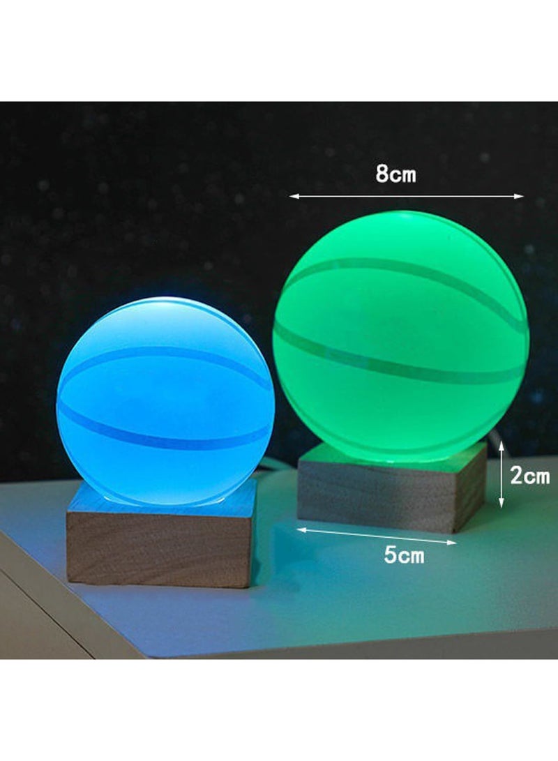 SYOSI Crystal Ball Night Light Moon, 3.15 Inch Galaxy Glass Ball Lamp with Wooden Base, Space Gifts for Boys Girls Kids Unique Astronomy Universe Gifts - Image 5