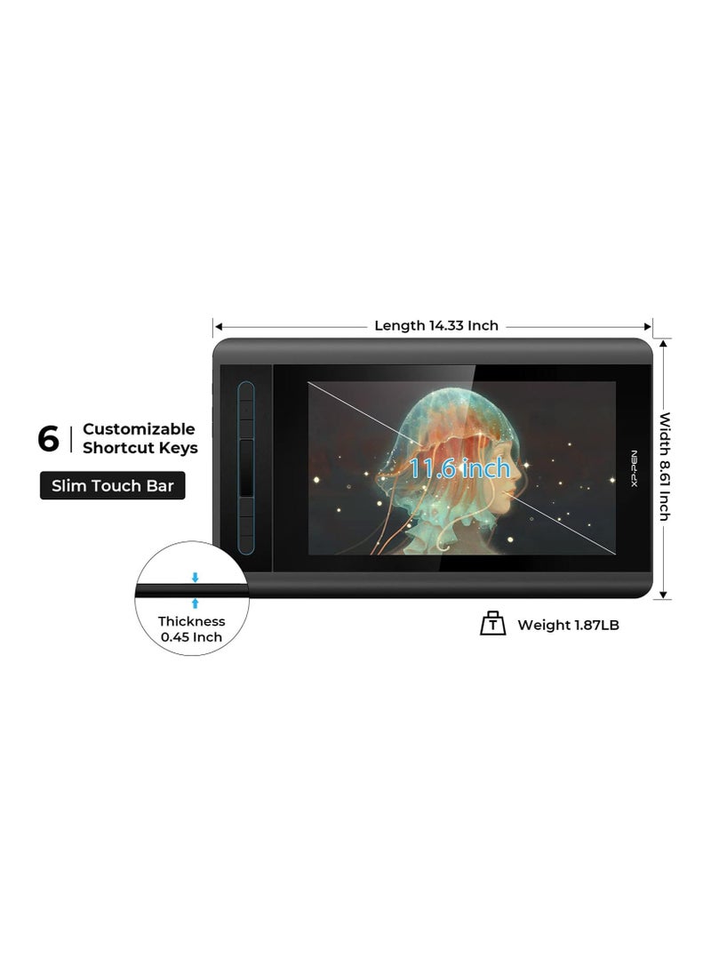 XP-PEN - Artist 12 11.6 inch FHD Drawing Graphic Tablet with Multifunction Pen and Holder - Image 1