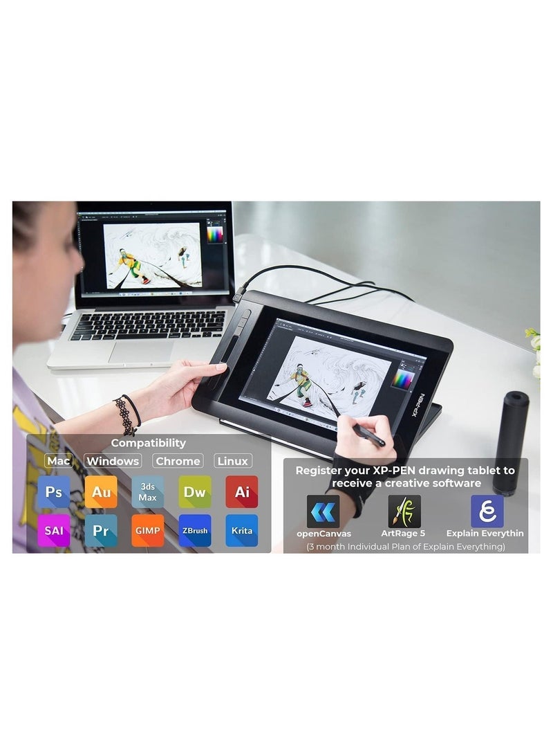 XP-PEN Artist 12 11.6" FHD Drawing Display, Graphics Tablet with PN06 Battery-Free Stylus, Pen Holder & Glove for Digital Art, Design & Illustration - Image 5
