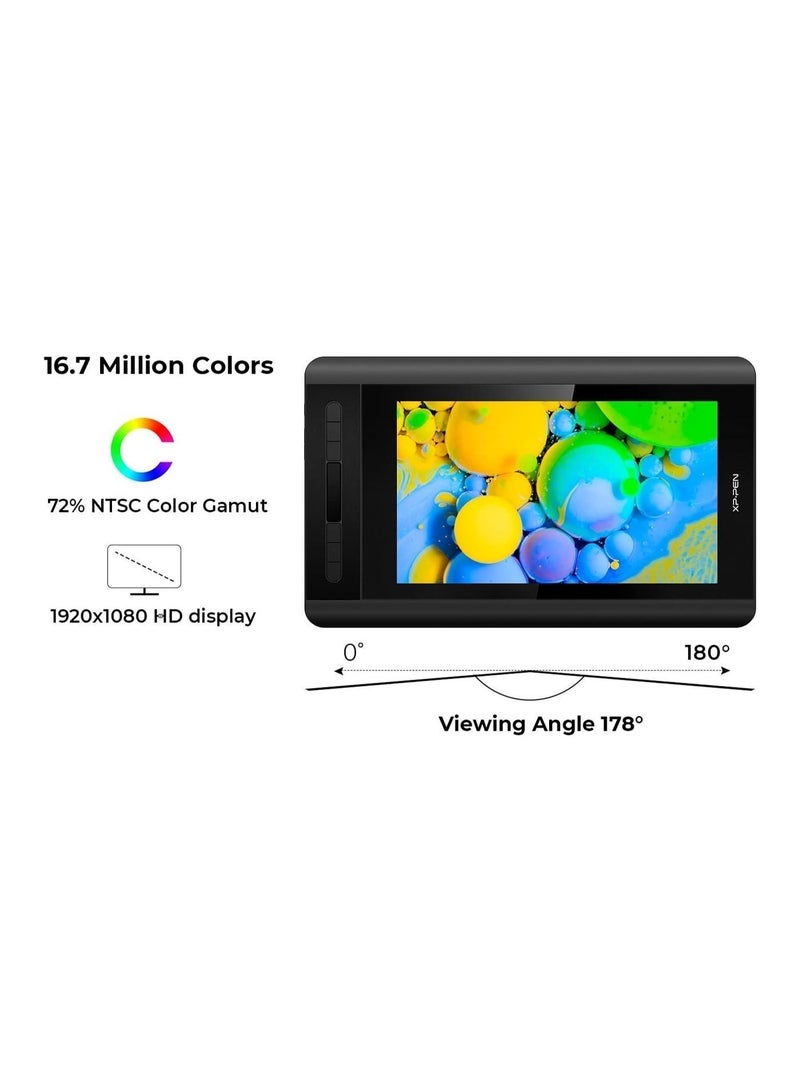 XP-PEN Artist 12 11.6" FHD Drawing Display, Graphics Tablet with PN06 Battery-Free Stylus, Pen Holder & Glove for Digital Art, Design & Illustration - Image 3