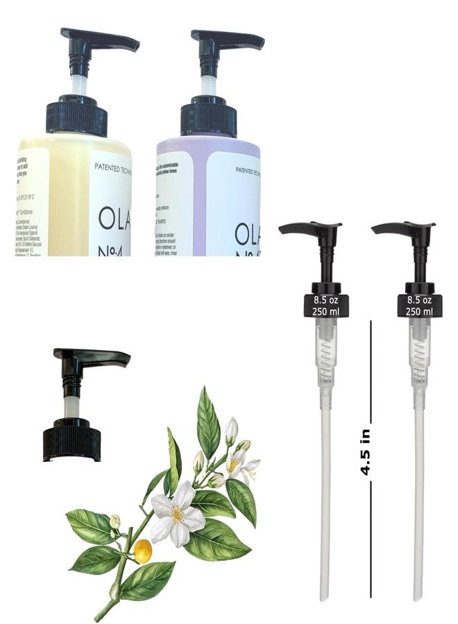 Ultra Essentials Dispenser Pumps Compatible with Olaplex No. 4 Fine Hair Shampoo and No. 5 Fine Hair Conditioner 8.5 oz, 250 ml Size Bottles, NOT for Liters, Two Black Pumps Only, by Ultra Essentials (No. 4 & No. 5) - Image 1