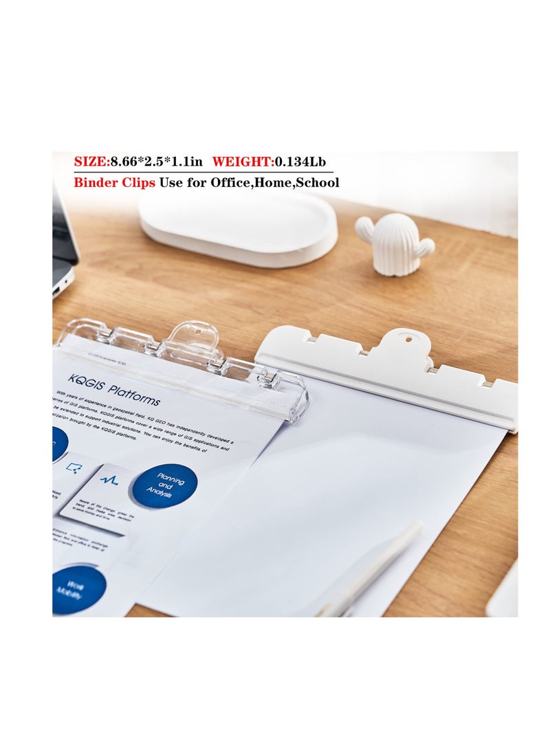 KASTWAVE 4 عبوة مشابك أكياس كبيرة مع مغناطيس، مشابك أكياس كبيرة لتخزين الطعام، مشابك الطعام مع قبضة مانعة لتسرب الهواء، مناسبة لأكياس الخبز، أكياس الوجبات الخفيفة وأكياس الطعام (أبيض، شفاف)  - Image 2