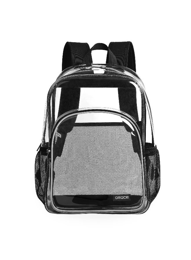 Black Mini Clear Backpack Clear Bag, Clear Mini Backpack Stadium Approved Transparent Small Bag with Concert Purse Plastic Waterproof for Women Girls Concert Festival Travel - Image 1