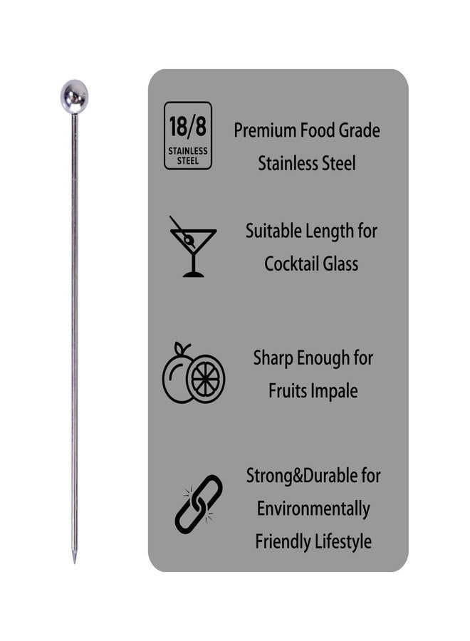 Lexenic 4.3" Metal Cocktail Picks 12Pack+Holder Kit,Premium 304 Stainless Steel Reusable Appetizer Skewers Set for Sandwiches, BBQ Snacks, Cocktails. (4.3 inch) - Image 5