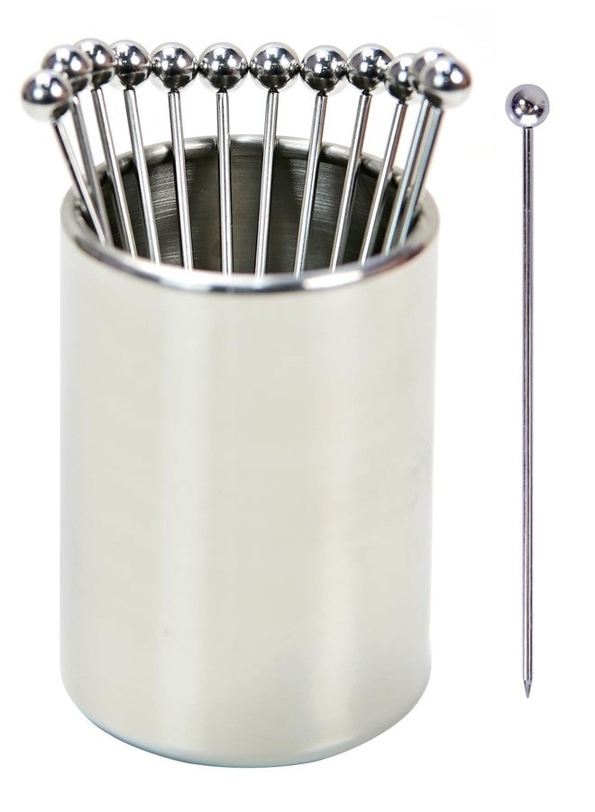 Lexenic 4.3" Metal Cocktail Picks 12Pack+Holder Kit,Premium 304 Stainless Steel Reusable Appetizer Skewers Set for Sandwiches, BBQ Snacks, Cocktails. (4.3 inch) - Image 1