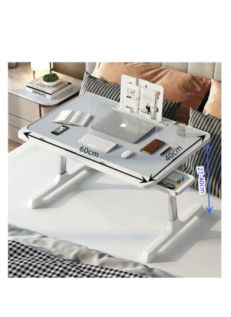 Generic - Foldable Nightstand, Multifunctional Laptop Nightstand with Hidden Drawer, Portable Lap Table with Folding Legs, Suitable for Sofa Eating, Working, Gaming. - Image 1
