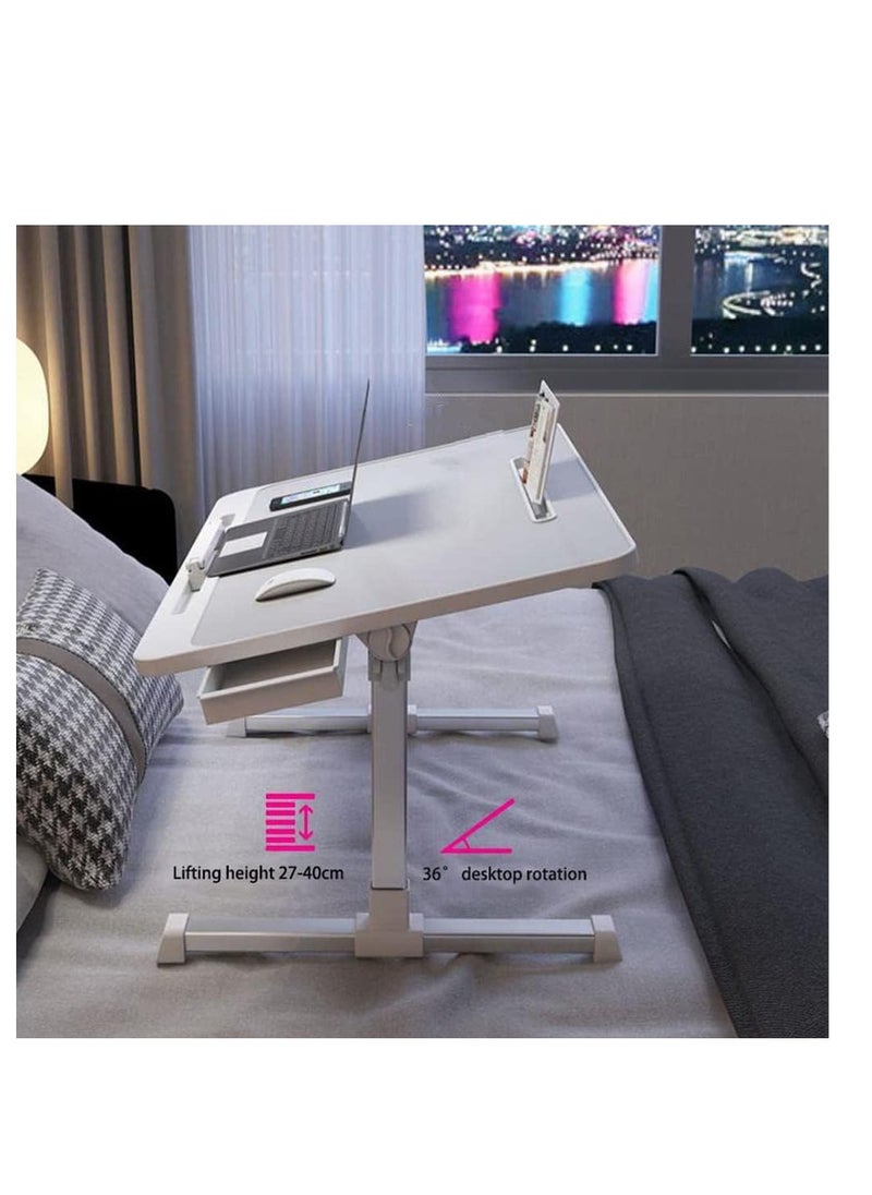 Generic - Foldable Nightstand, Multifunctional Laptop Nightstand with Hidden Drawer, Portable Lap Table with Folding Legs, Suitable for Sofa Eating, Working, Gaming. - Image 1