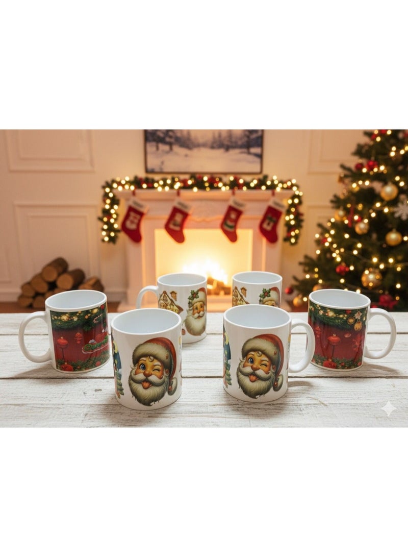 Christmas Mug, Coffee Cup, Sturdy Christmas Coffee Cup with Santa and Snowman Designs, 1 Set - Image 2