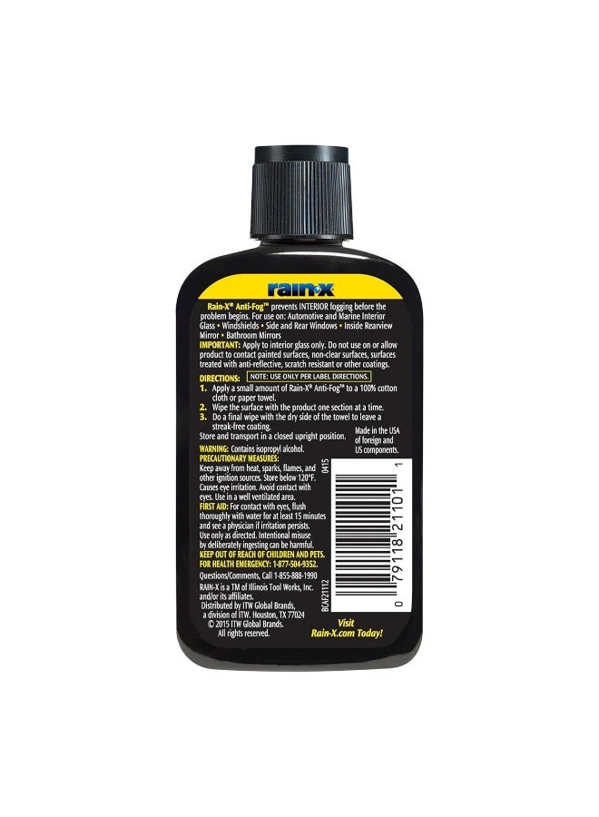 Rain-X 2 pcs Rain-X Interior Glass Anti Fog Solution 103ml Car Windshield Mirror Defogger Liquid Improves Visibility Prevents Fogging for Auto Home Marine Use - Image 3