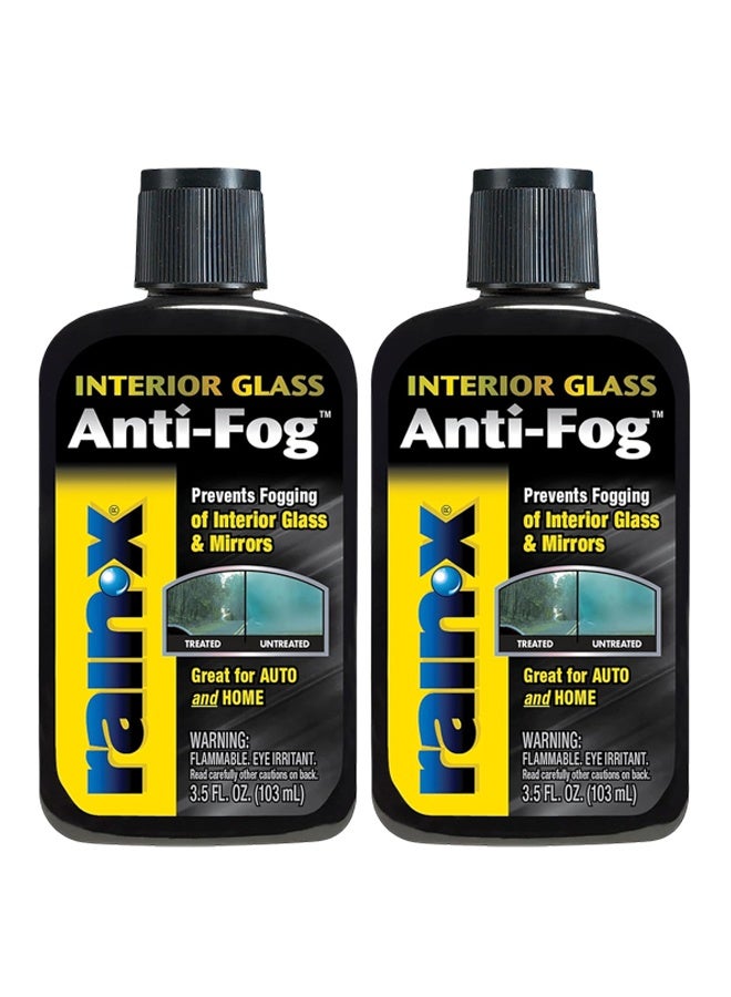 Rain-X 2 pcs Rain-X Interior Glass Anti Fog Solution 103ml Car Windshield Mirror Defogger Liquid Improves Visibility Prevents Fogging for Auto Home Marine Use - Image 1