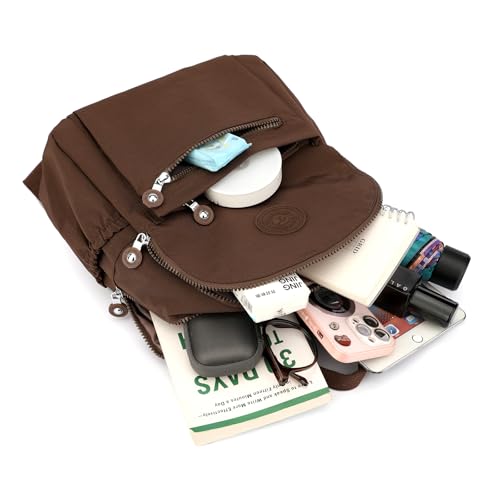 Tanweibago Mini Nylon Women Backpacks11L Small Ladies backpacks Casual Lightweight Women Shopping Travel Daypack Brown - Image 3