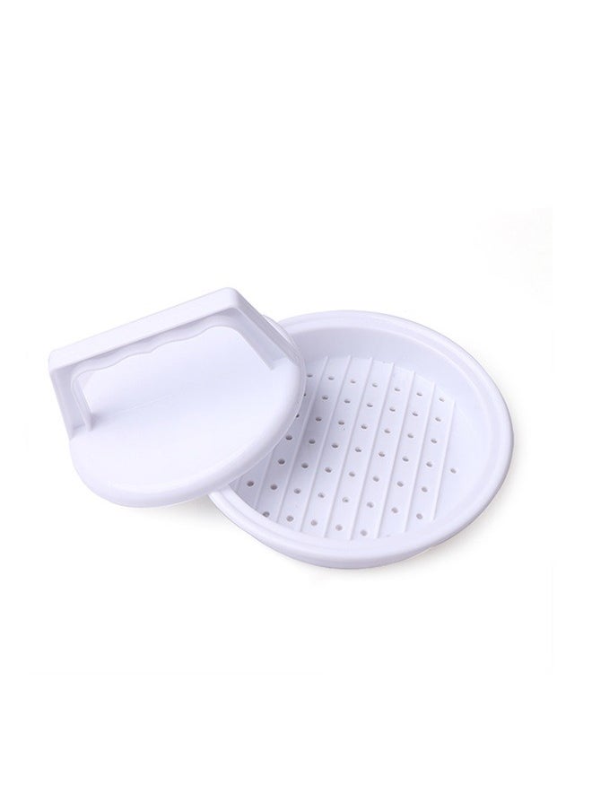 yongsheng Burger Meat Compactor White 13.1cm，Create Patties Burger Patty Mold Machine Easy to Use Dishwasher Safe for Home Kitchen  - Image 2