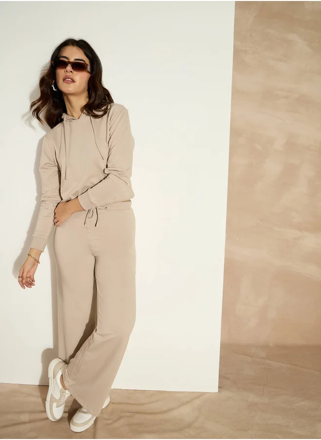 ساسافراس Mid Rise Wide Leg Terry Track Pants
