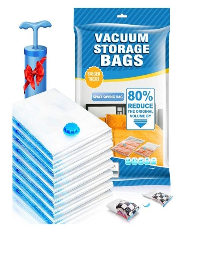 MRP ENTERPRISE Space Saver Vacuum Bags: 5 Reusable Storage Bags (2x50x70cm, 2x60x80cm, 1x80x100cm) with Pump, Secure & Water Resistant, Zipper Closure, Multicolor, Ideal for Clothing & Bedding - Image 1