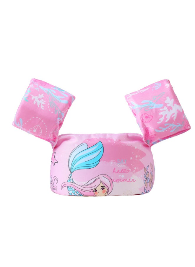 Generic Cartoon Baby Swimming Arm Floats Arm Rings Vest Buoyancy Aid Water Sleeves Swimming Equipment Outdoor Sports Leisure-Color:Blue-tailed Mermaid  - Image 1