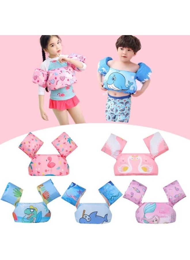 Generic Cartoon Baby Swimming Arm Floats Arm Rings Vest Buoyancy Aid Water Sleeves Swimming Equipment Outdoor Sports Leisure-Color:Blue-tailed Mermaid  - Image 2