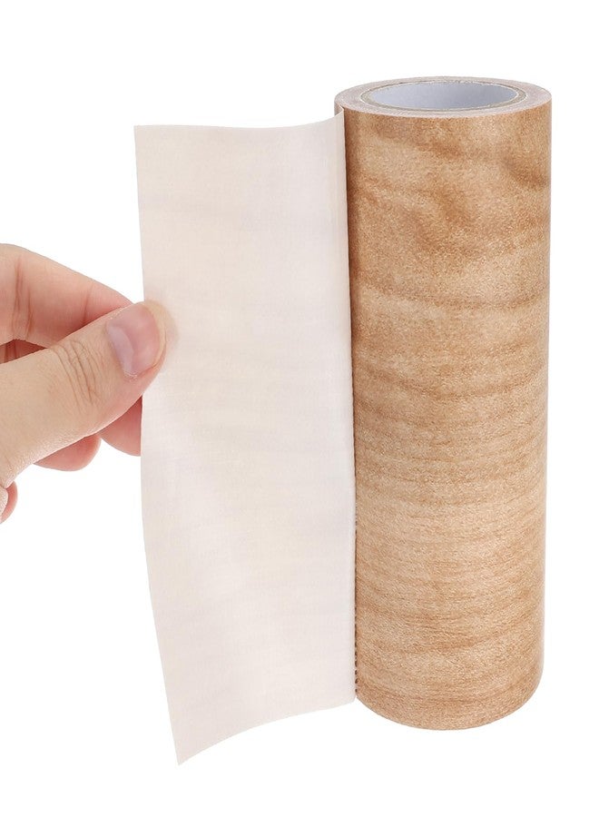 باتيكيل شريط إصلاح باتيكيل ذو ملمس خشبي، 4 بوصات × 15 قدمًا، قطعتان، لاصق ذاتي، شريط إصلاح واقعي الملمس للأرضيات والأبواب والطاولات والخزائن والمكاتب، لون كستنائي فاتح وخشب القيقب - Image 4