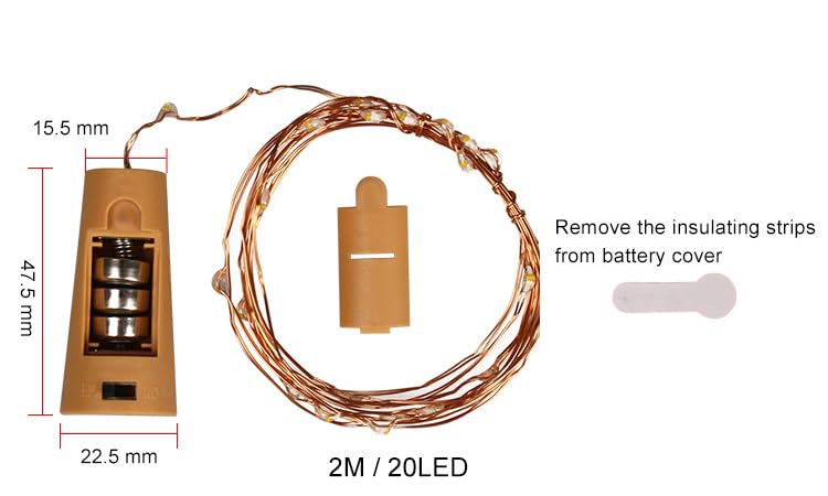 Mopslik Mopslik Wine Bottle Cork Fairy String LED Lights with Copper Wire String Decorative Lights 20 LED 2 Meter Multicolour Pack of 2 - Image 3