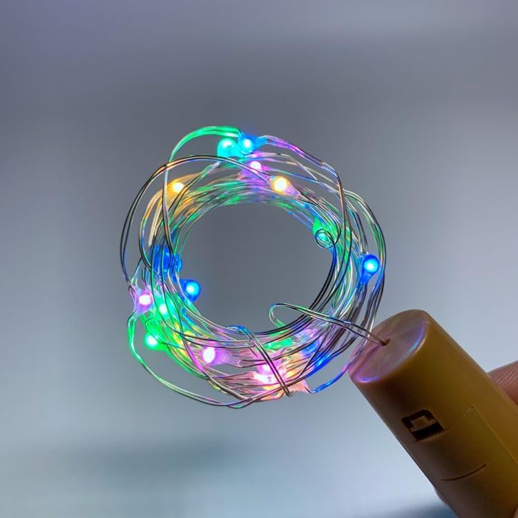 Mopslik Mopslik Wine Bottle Cork Fairy String LED Lights with Copper Wire String Decorative Lights 20 LED 2 Meter Multicolour Pack of 2 - Image 5