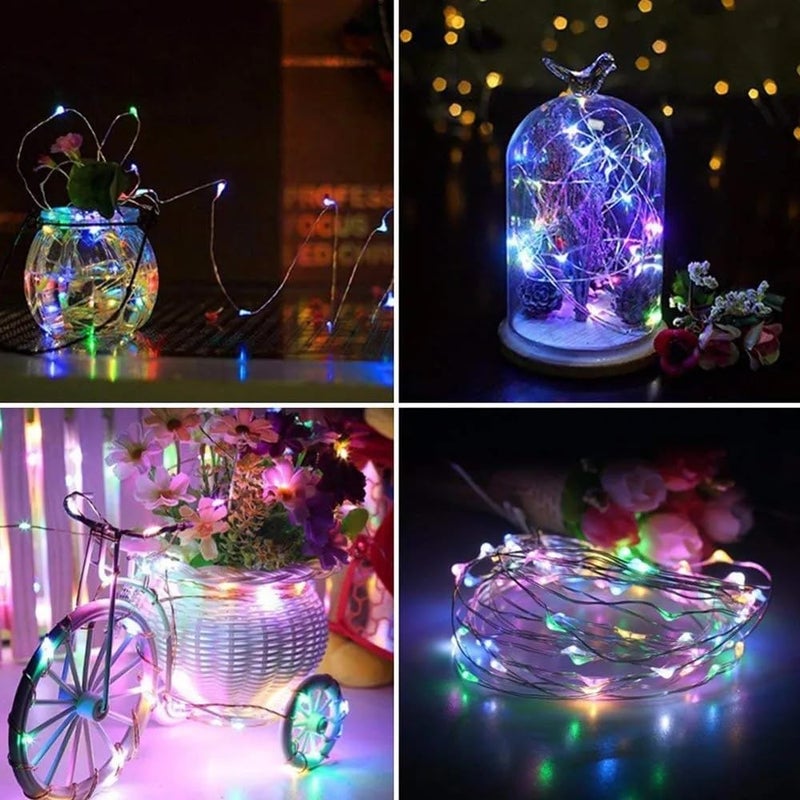 Mopslik Mopslik Wine Bottle Cork Fairy String LED Lights with Copper Wire String Decorative Lights 20 LED 2 Meter Multicolour Pack of 2 - Image 2