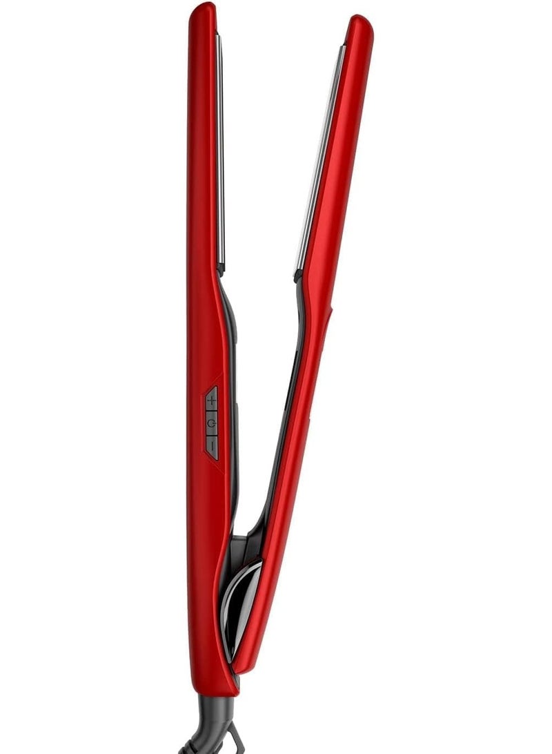 راش براش مكواة فرد شعر X2 ماكس بالواح تيتانيوم من راش برش، درجة حرارة 250 درجة مئوية، 18 مستوى حرارة، الواح ام اتش ام سريعة التسخين، احمر - Image 4