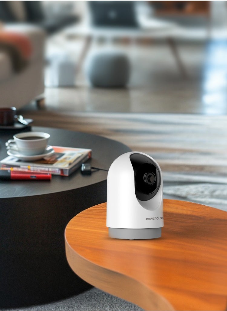 Powerology Indoor PTZ Smart Camera, 3 Mega Pixels with Resolution (2304 x 1296) Powerology PTZCAMWH - White  - Image 2