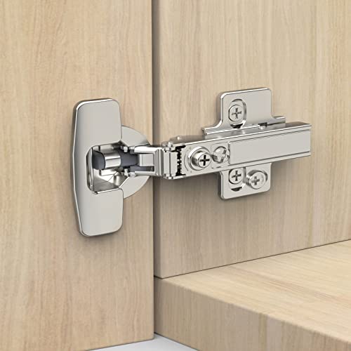 Chibery 10 Pack Frameless Full Overlay Soft Close Concealed European Hinges, Self Closing Satin Nickel, 105 ° Open Angle 4D Adjustment, Speed Control, Clip On, Stainless Steel for Cabinet Door - Image 1