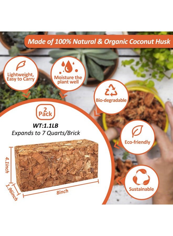 Riare Coco Chips Substrate for Plants High Expansion Coconut Substrate Coco Husk Mulch for Garden Flowers, Herbs, Planting (2) - Image 2